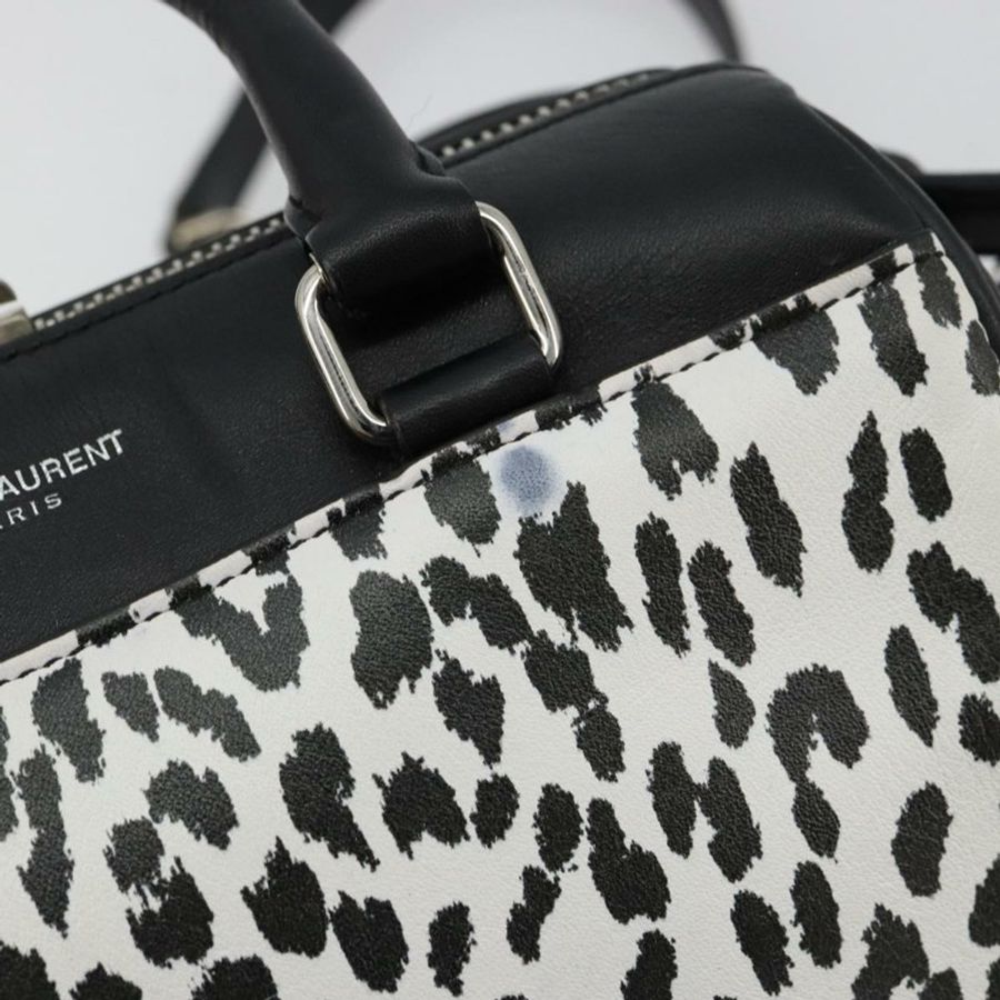 【日本直送】SAINT LAURENT Duffle Toy 手提包 皮革 2way 黑色 銀色 Auth bs35119-8