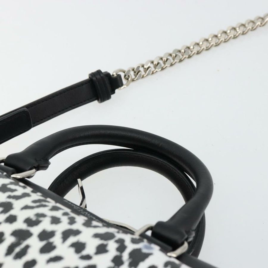 【日本直送】SAINT LAURENT Duffle Toy 手提包 皮革 2way 黑色 銀色 Auth bs35119-13