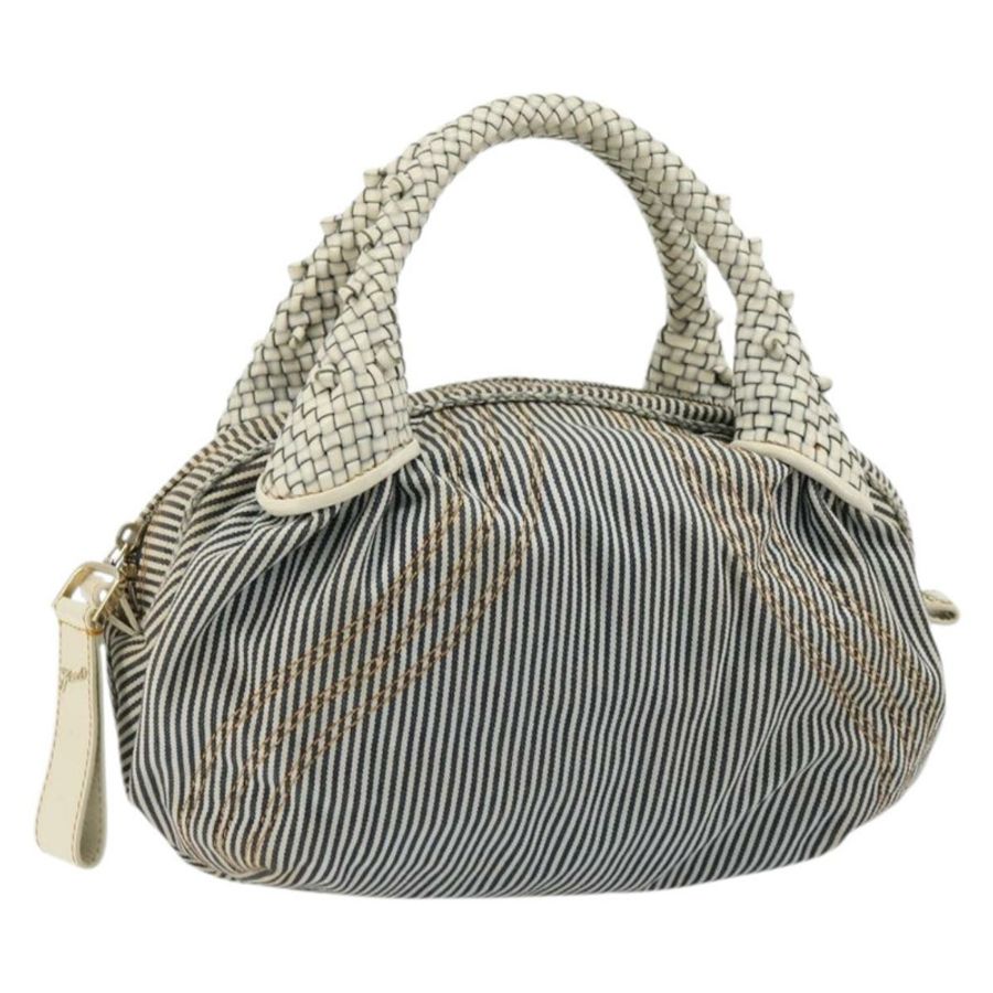 【日本直送】FENDI Spy 手提包 帆布 海軍藍 金色 正品 bs35147A-0