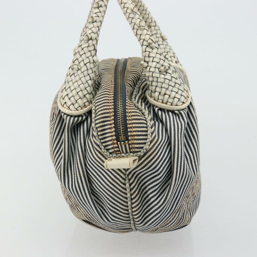 【日本直送】FENDI Spy 手提包 帆布 海軍藍 金色 正品 bs35147A-2
