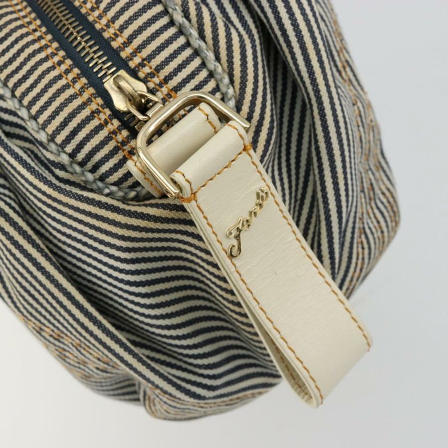 【日本直送】FENDI Spy 手提包 帆布 海軍藍 金色 正品 bs35147A-16
