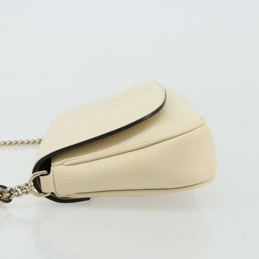 【日本直送】GUCCI Soho鏈條單肩包 皮革 奧特萊斯 白色 金色 536224 正品 ka4403A-4