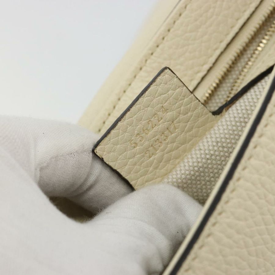 【日本直送】GUCCI Soho鏈條單肩包 皮革 奧特萊斯 白色 金色 536224 正品 ka4403A-11