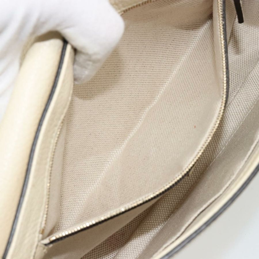 【日本直送】GUCCI Soho鏈條單肩包 皮革 奧特萊斯 白色 金色 536224 正品 ka4403A-21