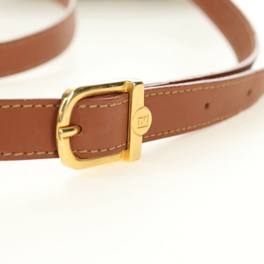 【日本直送】FENDI 胡桃色帆布單肩包 PVC 棕色黑色 正品 ki6658V-7