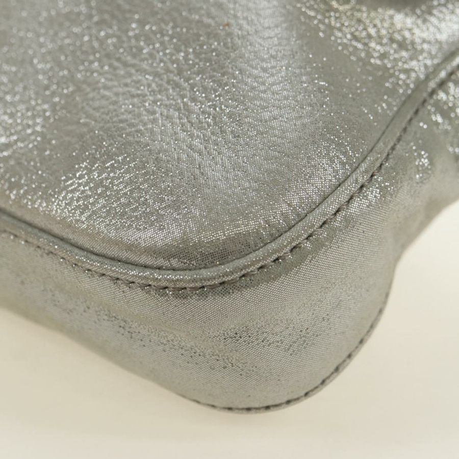 【日本直送】FENDI 鑲鑽 Mamma Baguette 單肩包 皮革 銀色 正品 yk20386SM-15