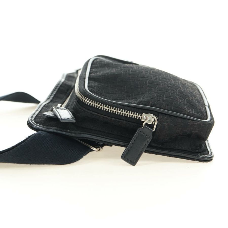 【日本直送】Christian Dior Trotter帆布斜背包 黑色銀色 正品 yk20371SAV-2