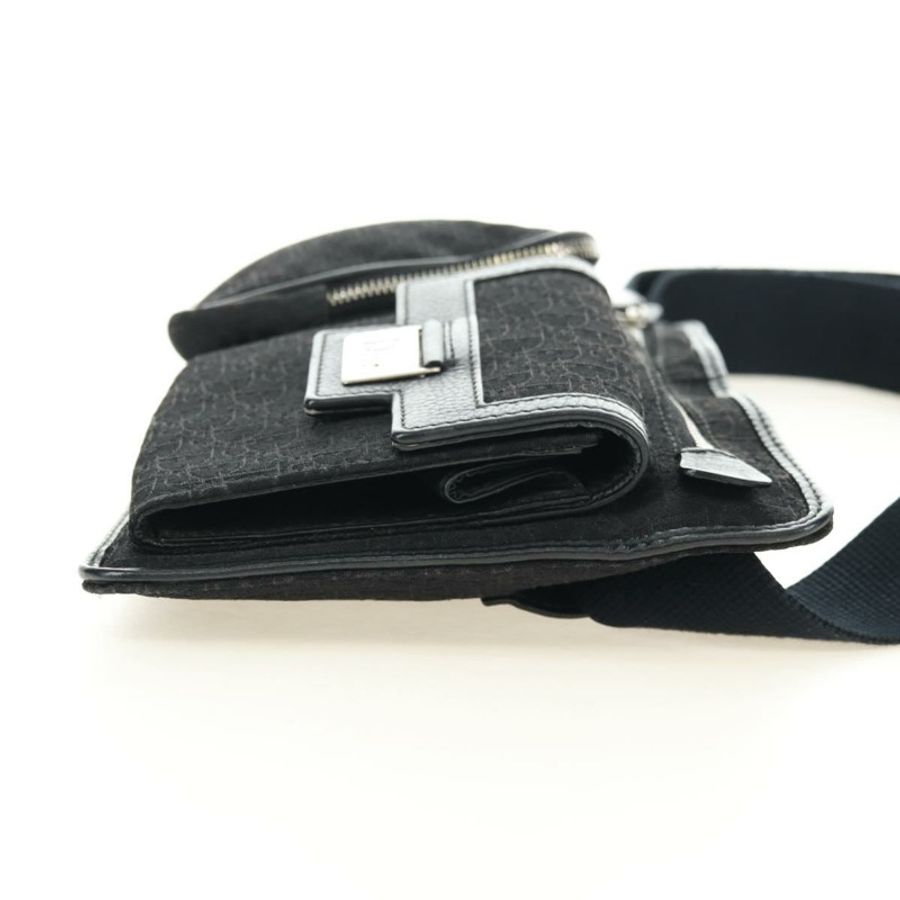 【日本直送】Christian Dior Trotter帆布斜背包 黑色銀色 正品 yk20371SAV-3