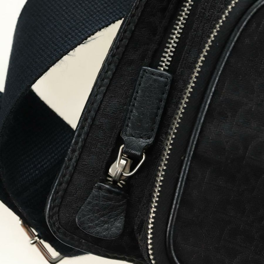 【日本直送】Christian Dior Trotter帆布斜背包 黑色銀色 正品 yk20371SAV-22