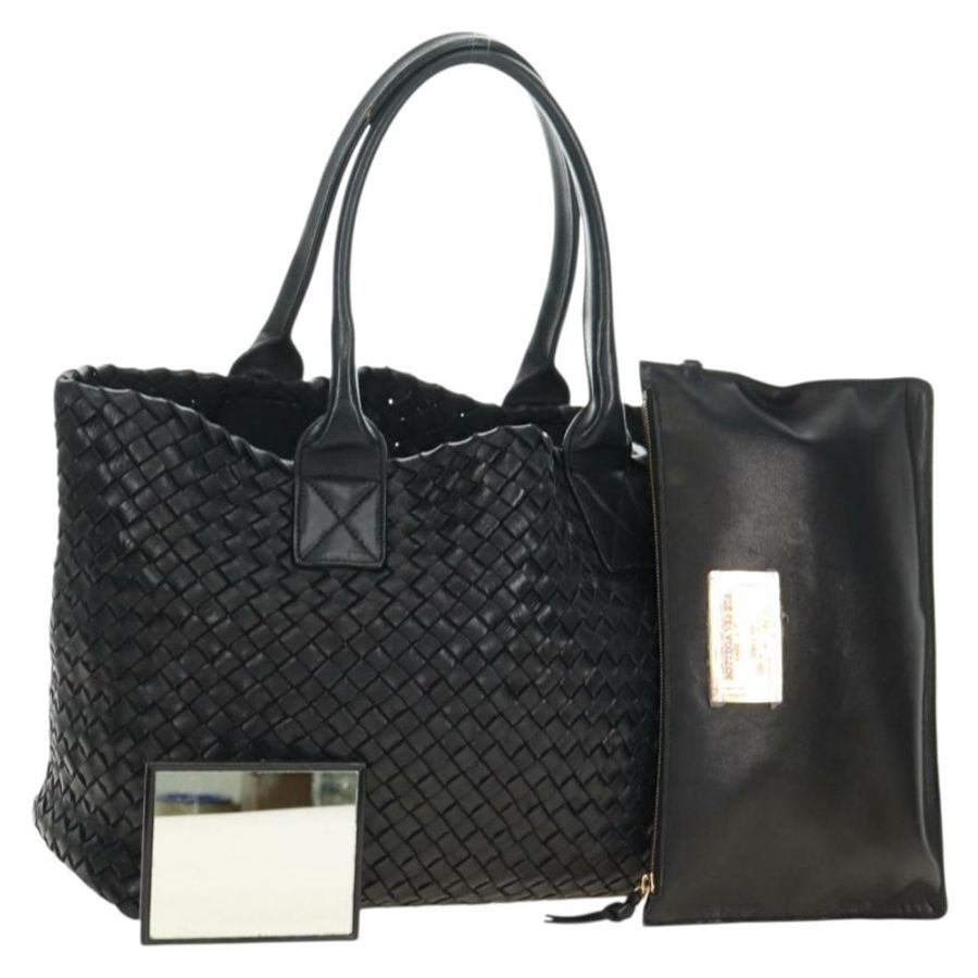【日本直送】BOTTEGA VENETA INTRECCIATO Cabas PM 手袋,黑色皮革,貨號 141498,正品 yk20364SAV-0