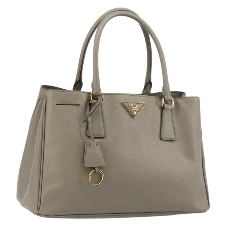 【日本直送】PRADA Galleria 手提包 Safiano 皮革 灰色 金色 正品 yk20395A-0