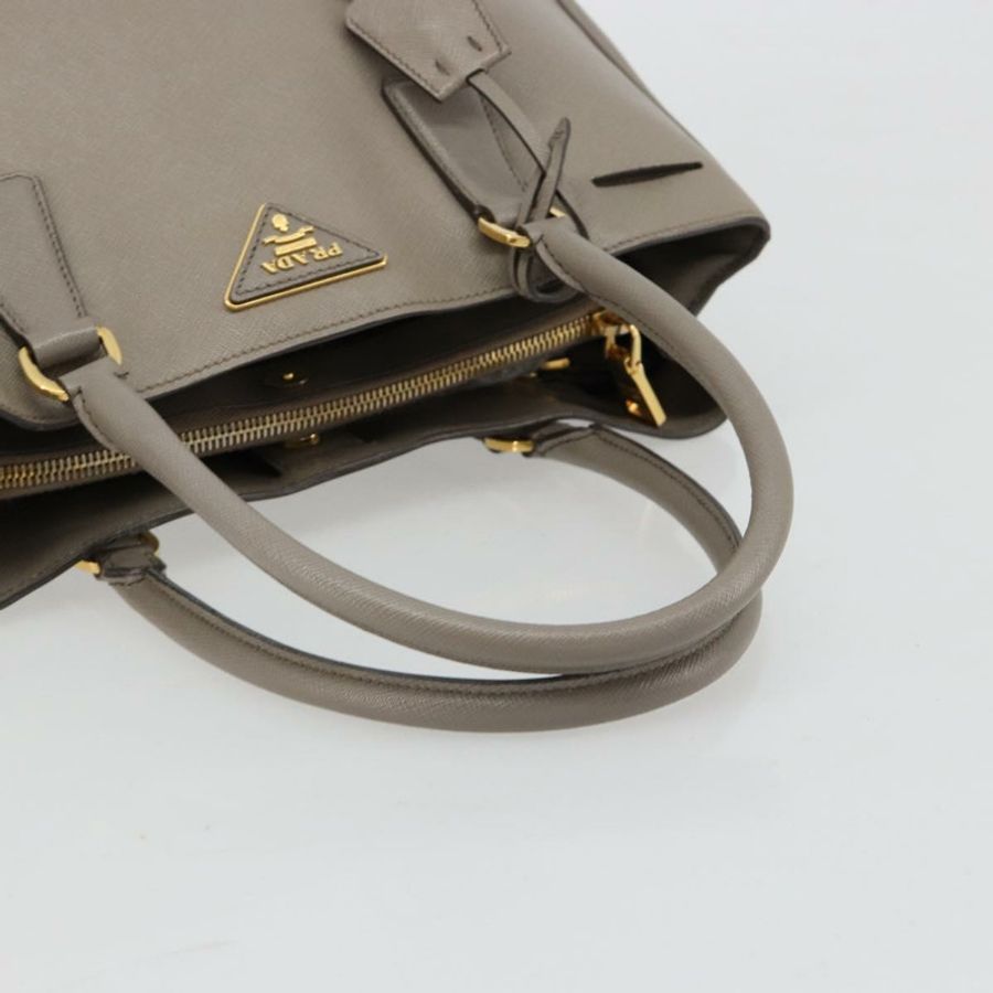 【日本直送】PRADA Galleria 手提包 Safiano 皮革 灰色 金色 正品 yk20395A-6