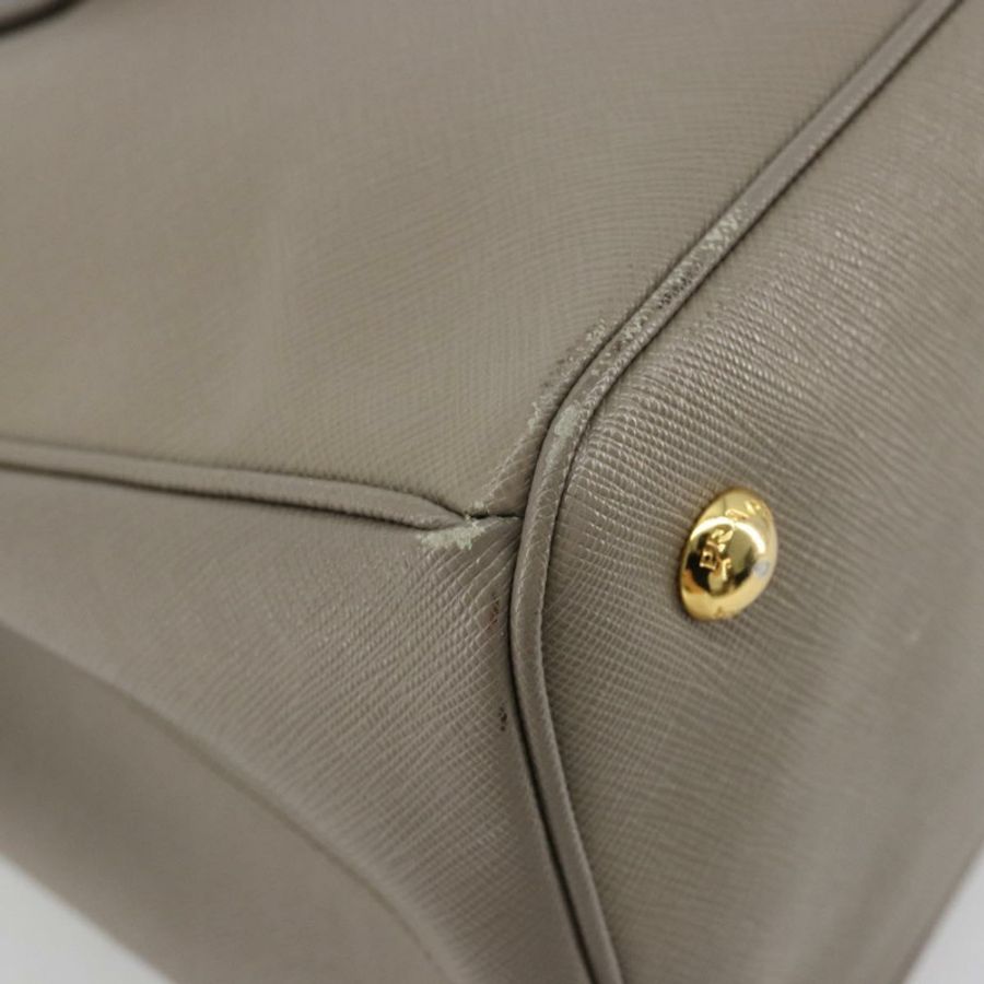 【日本直送】PRADA Galleria 手提包 Safiano 皮革 灰色 金色 正品 yk20395A-7