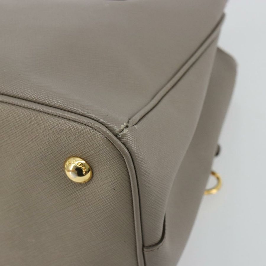 【日本直送】PRADA Galleria 手提包 Safiano 皮革 灰色 金色 正品 yk20395A-15