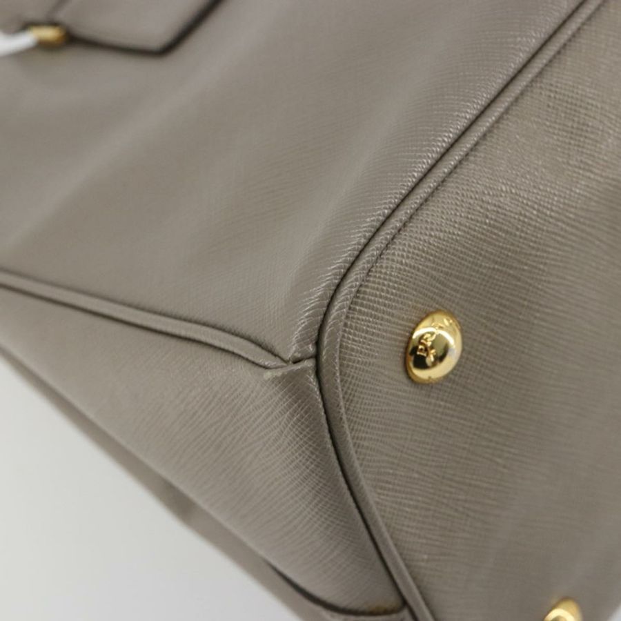 【日本直送】PRADA Galleria 手提包 Safiano 皮革 灰色 金色 正品 yk20395A-16