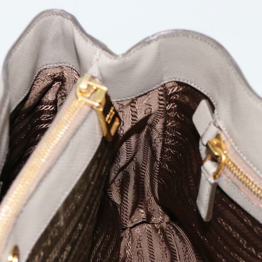【日本直送】PRADA Galleria 手提包 Safiano 皮革 灰色 金色 正品 yk20395A-20