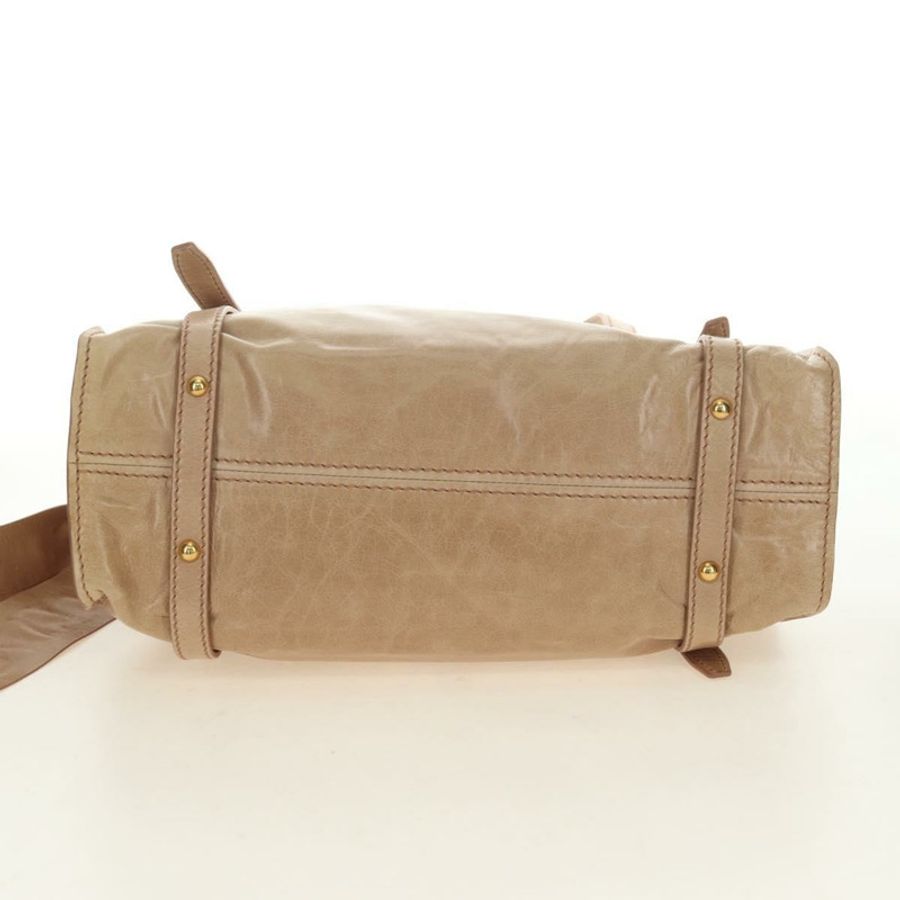 【日本直送】Miu Miu 皮革肩背包,金色米色,正品 yk20378SAM-4