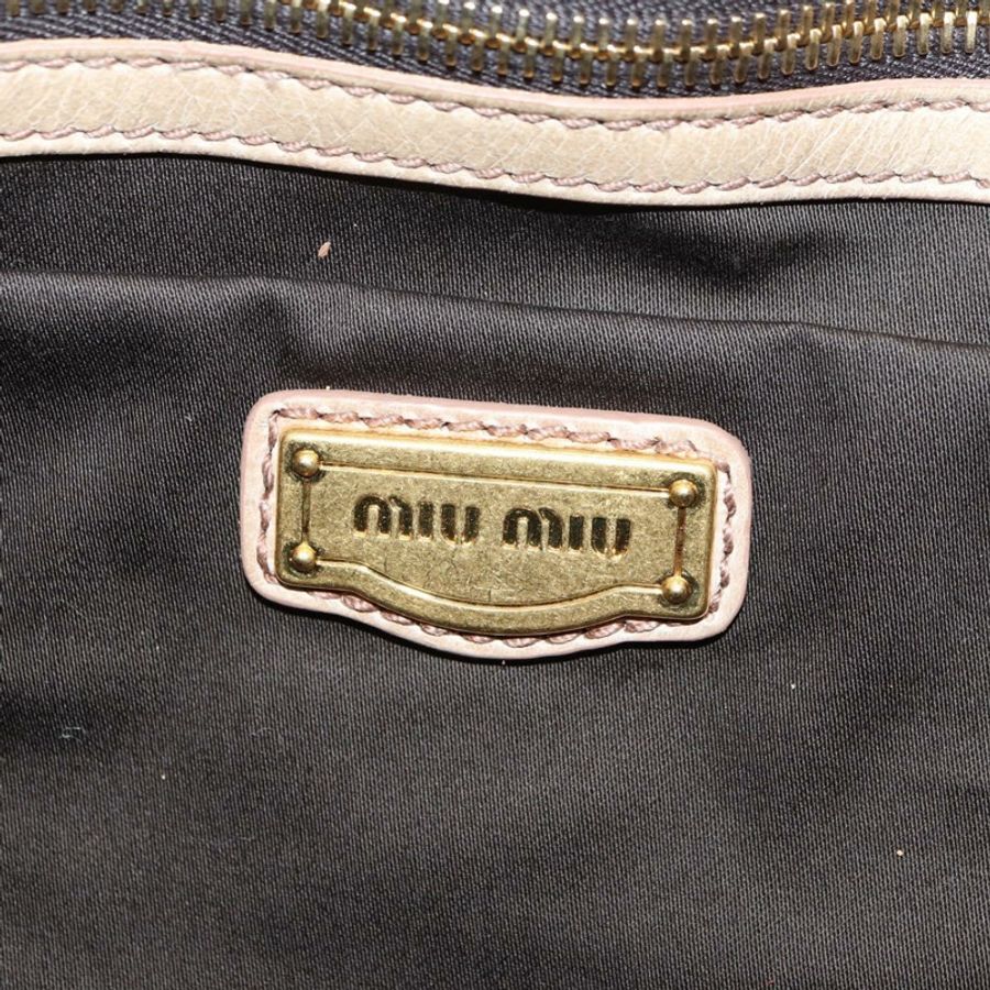 【日本直送】Miu Miu 皮革肩背包,金色米色,正品 yk20378SAM-17