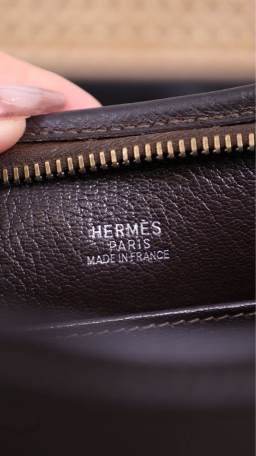 Hermes Herlingot勃艮第红牛皮三角单肩包-6