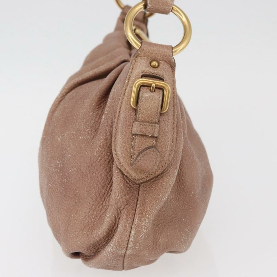 【日本直送】PRADA 鏈條單肩包 皮革 粉紅色 金飾 正品 yk20410A-2