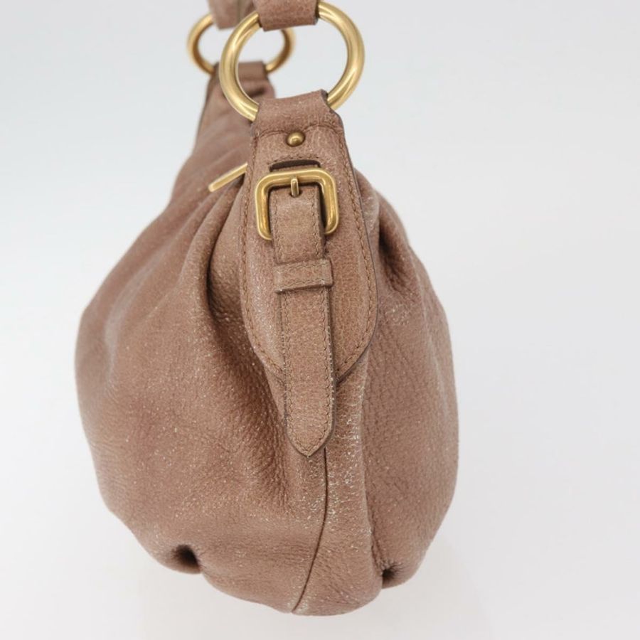【日本直送】PRADA 鏈條單肩包 皮革 粉紅色 金飾 正品 yk20410A-3