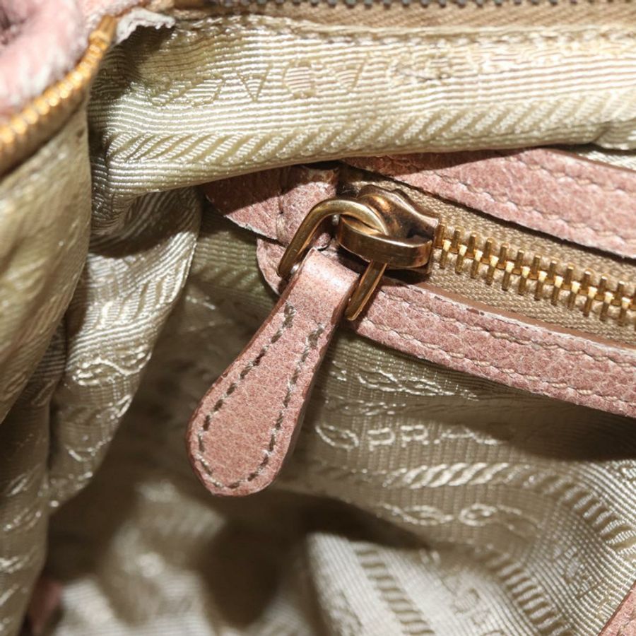 【日本直送】PRADA 鏈條單肩包 皮革 粉紅色 金飾 正品 yk20410A-21