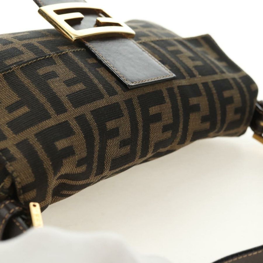 【日本直送】FENDI Zucca帆布Mamma Baguette單肩包 黑色棕色 正品 yk20469SM-5