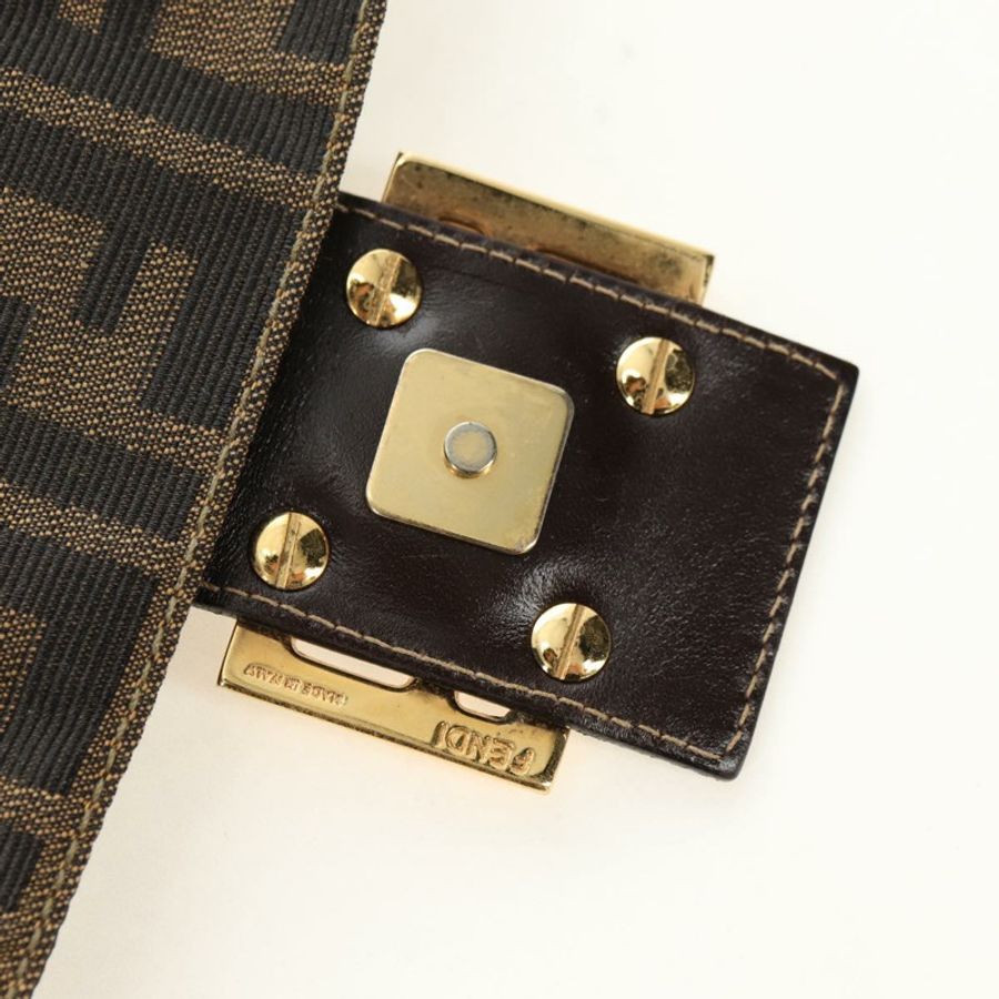 【日本直送】FENDI Zucca帆布Mamma Baguette單肩包 黑色棕色 正品 yk20469SM-9