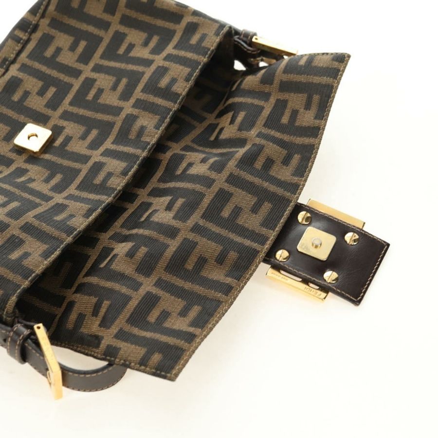 【日本直送】FENDI Zucca帆布Mamma Baguette單肩包 黑色棕色 正品 yk20469SM-18