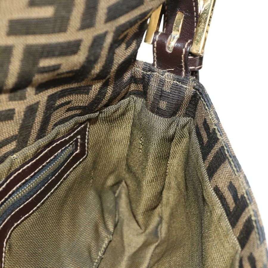 【日本直送】FENDI Zucca帆布Mamma Baguette單肩包 黑色棕色 正品 yk20469SM-20