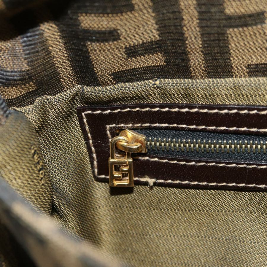 【日本直送】FENDI Zucca帆布Mamma Baguette單肩包 黑色棕色 正品 yk20469SM-22