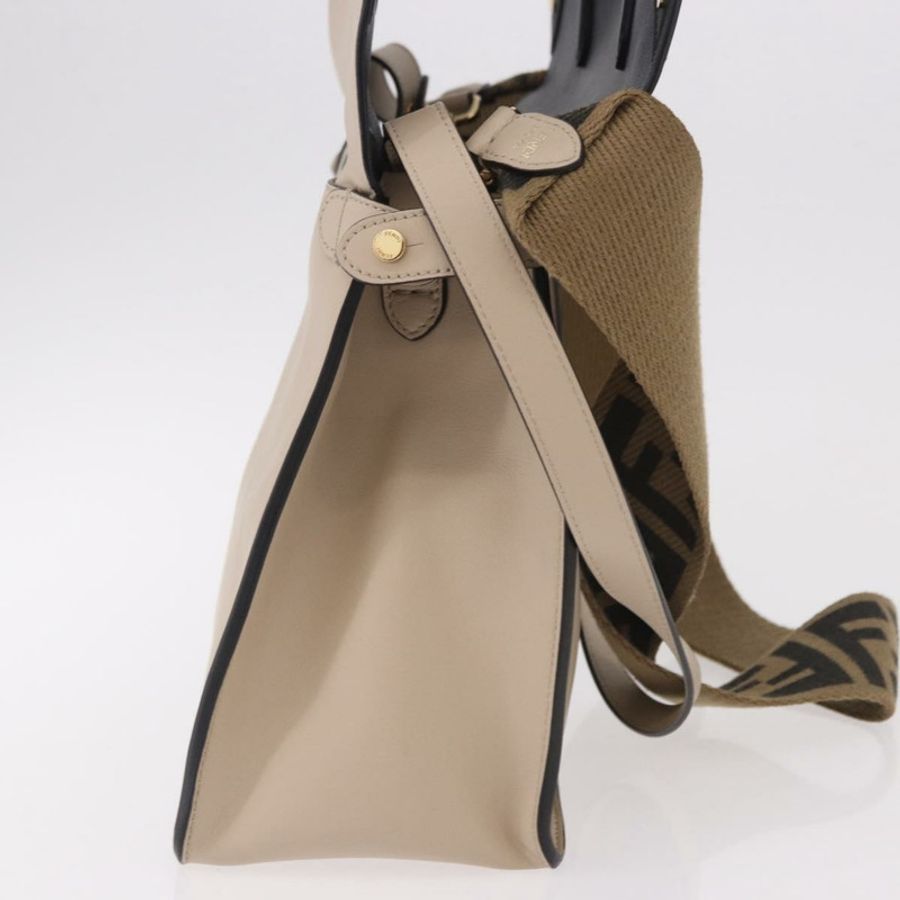【日本直送】FENDI 翻蓋手提包 皮革 三用 海軍藍 金色 正品 bs35380A-4