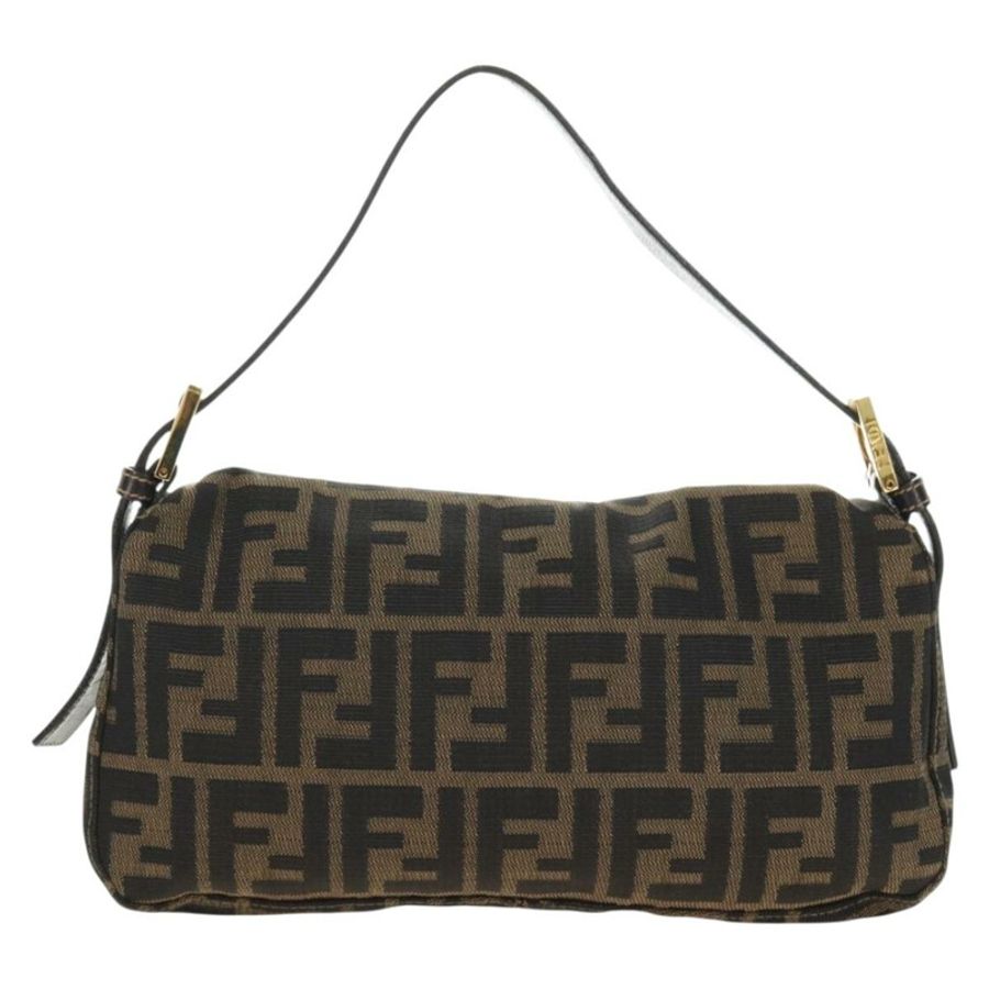 【日本直送】FENDI Zucca帆布Mamma Baguette單肩包 黑色棕色 正品 yk20463SM-1
