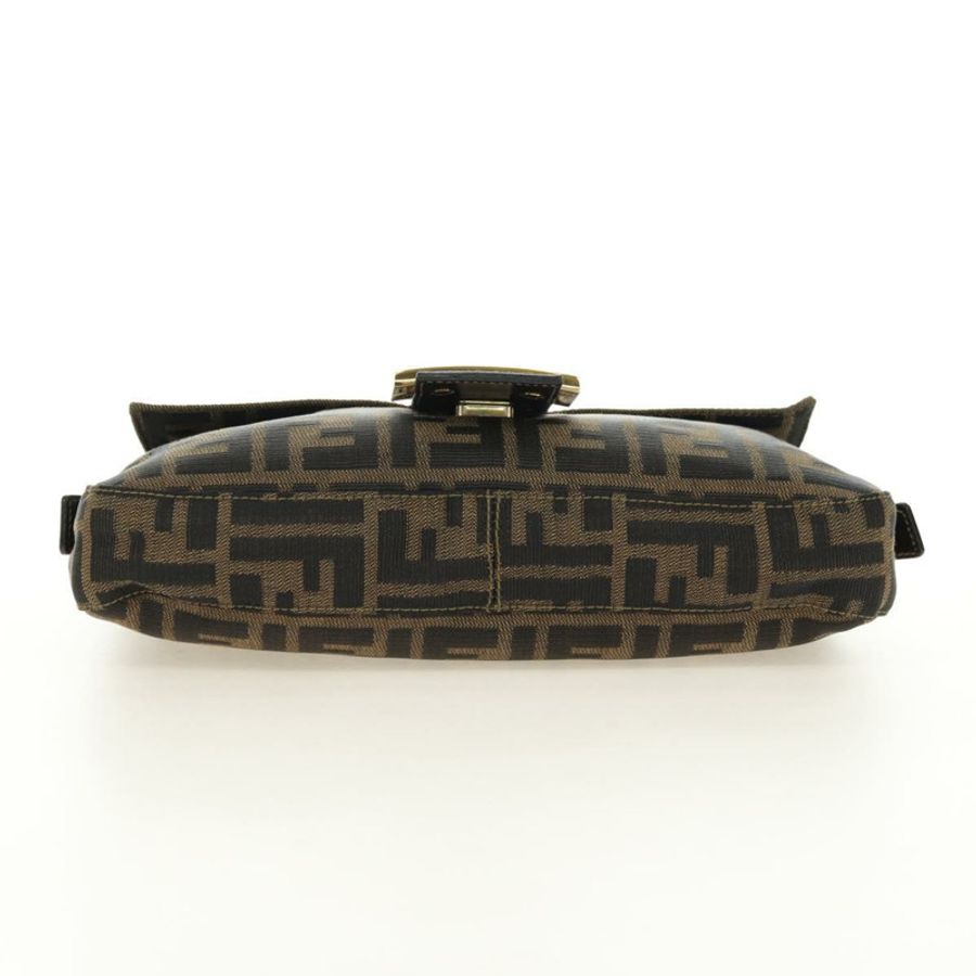【日本直送】FENDI Zucca帆布Mamma Baguette單肩包 黑色棕色 正品 yk20463SM-4