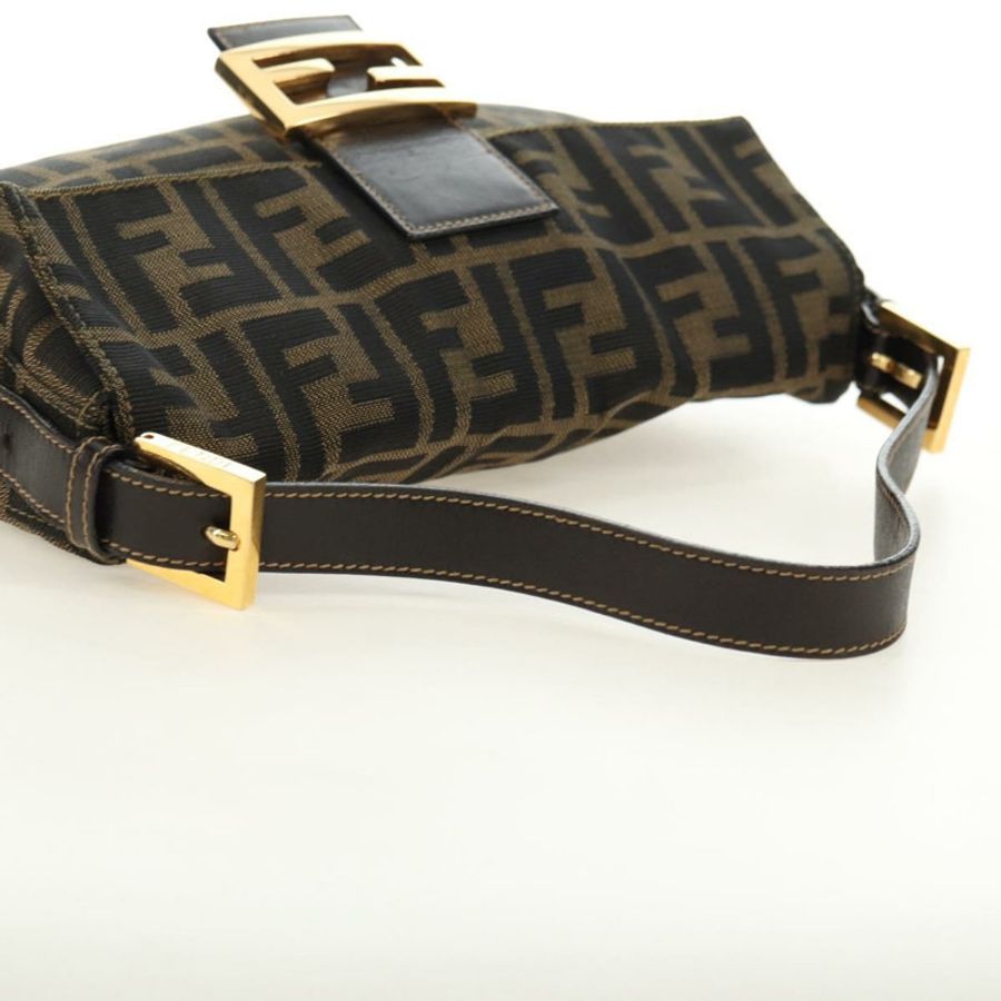 【日本直送】FENDI Zucca帆布Mamma Baguette單肩包 黑色棕色 正品 yk20463SM-6