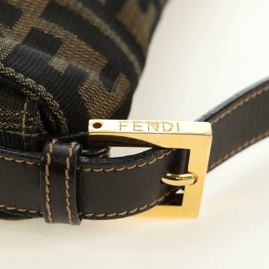 【日本直送】FENDI Zucca帆布Mamma Baguette單肩包 黑色棕色 正品 yk20463SM-18