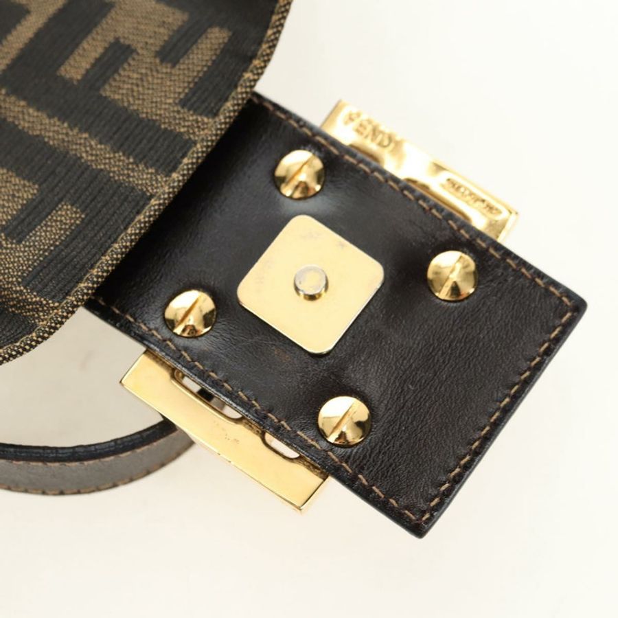 【日本直送】FENDI Zucca帆布Mamma Baguette單肩包 黑色棕色 正品 yk20463SM-20