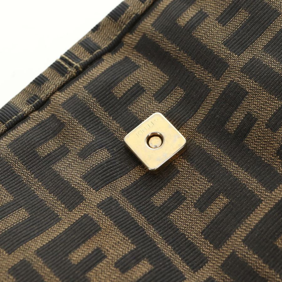 【日本直送】FENDI Zucca帆布Mamma Baguette單肩包 黑色棕色 正品 yk20463SM-21