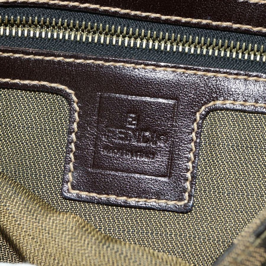 【日本直送】FENDI Zucca帆布Mamma Baguette單肩包 黑色棕色 正品 yk20463SM-22