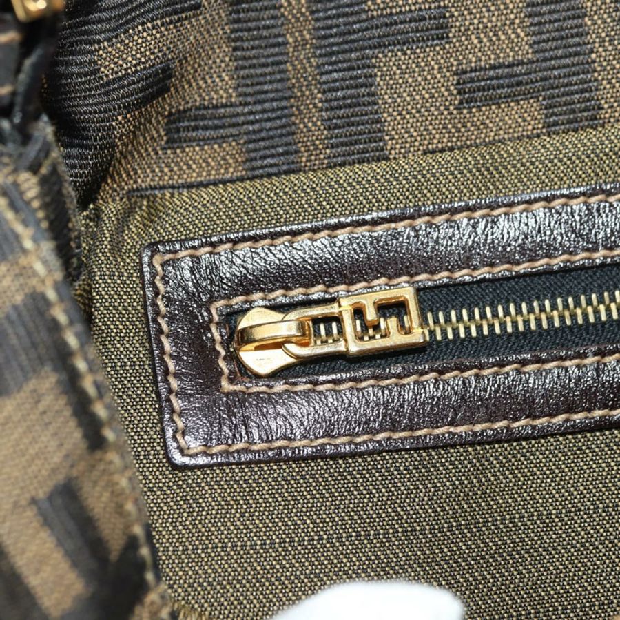【日本直送】FENDI Zucca帆布Mamma Baguette單肩包 黑色棕色 正品 yk20463SM-25