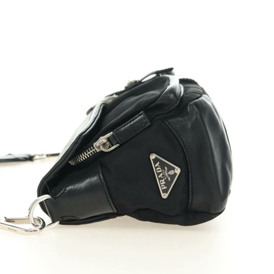 【日本直送】PRADA 單肩包 尼龍 黑色 銀色 正品 yk20454SAV-2