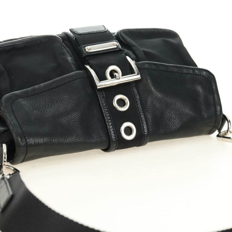 【日本直送】PRADA 單肩包 尼龍 黑色 銀色 正品 yk20454SAV-5