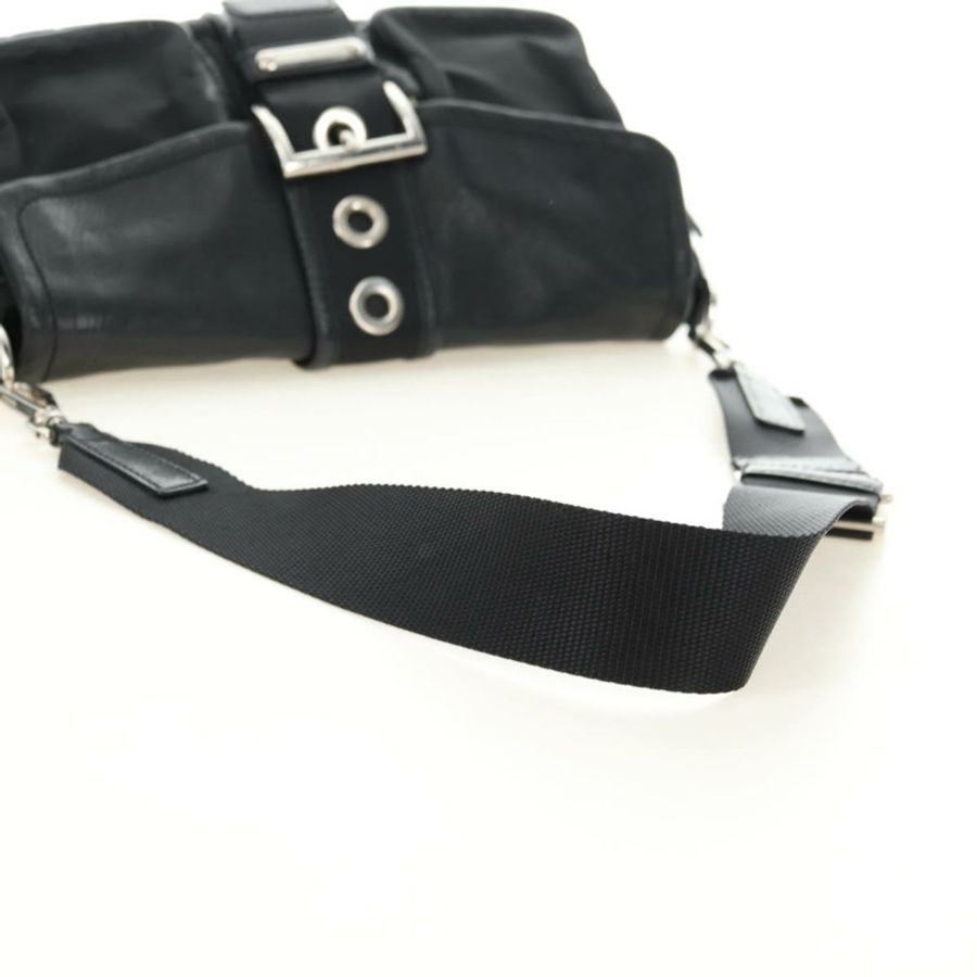 【日本直送】PRADA 單肩包 尼龍 黑色 銀色 正品 yk20454SAV-6