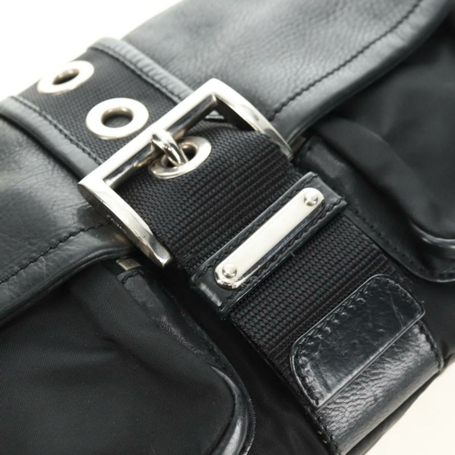 【日本直送】PRADA 單肩包 尼龍 黑色 銀色 正品 yk20454SAV-18