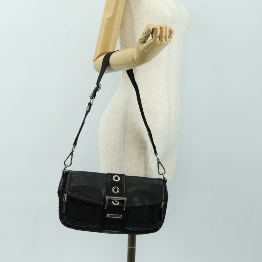 【日本直送】PRADA 單肩包 尼龍 黑色 銀色 正品 yk20454SAV-27