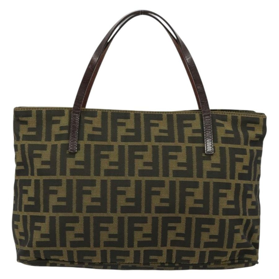 【日本直送】FENDI Zucca帆布手提包 黑色棕色 正品 gh2047-1
