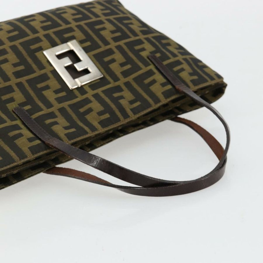 【日本直送】FENDI Zucca帆布手提包 黑色棕色 正品 gh2047-6