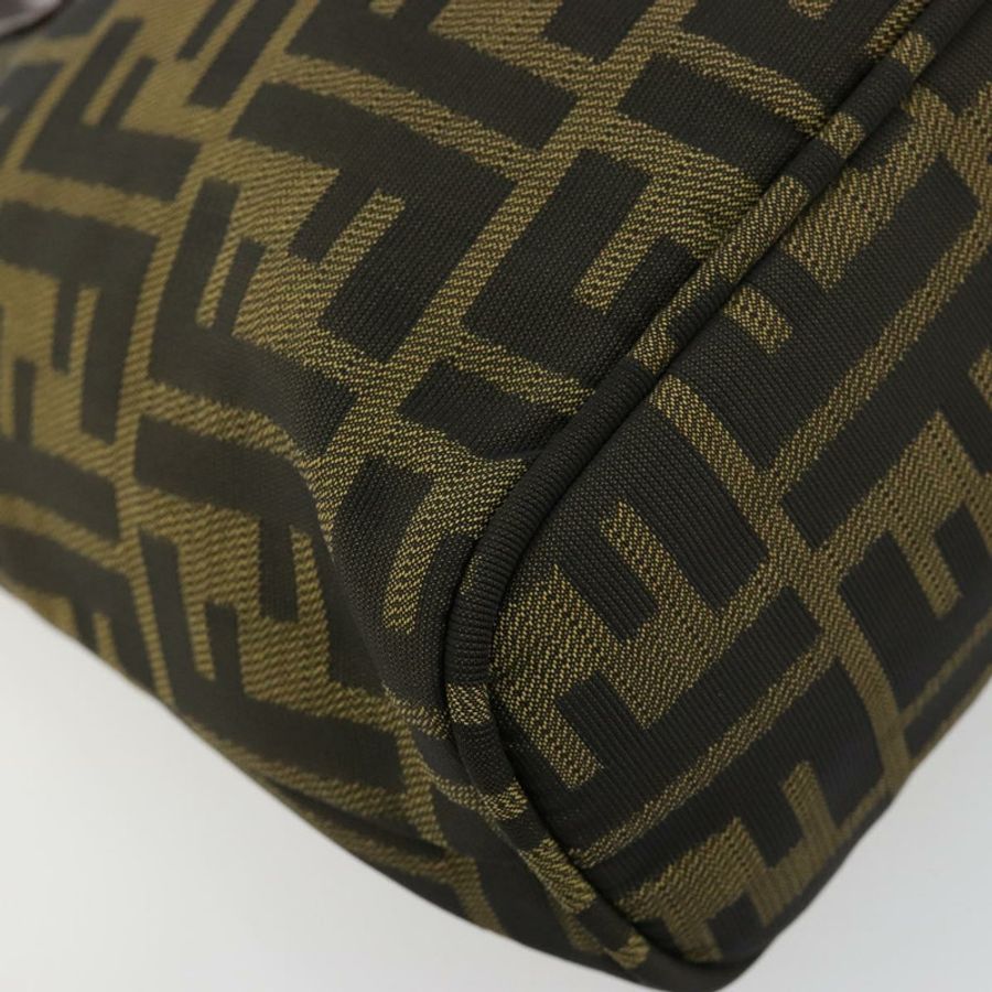 【日本直送】FENDI Zucca帆布手提包 黑色棕色 正品 gh2047-15