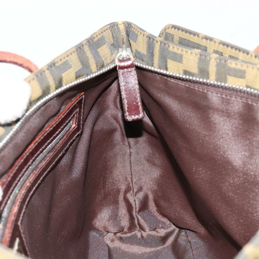 【日本直送】FENDI Zucca帆布手提包 黑色棕色 正品 gh2047-18