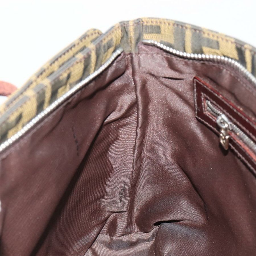 【日本直送】FENDI Zucca帆布手提包 黑色棕色 正品 gh2047-19